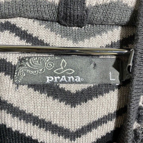 Prana Womens Dress Size Large Chevron Gray Hoodie Long Sleeve Meryl - Picture 6 of 7